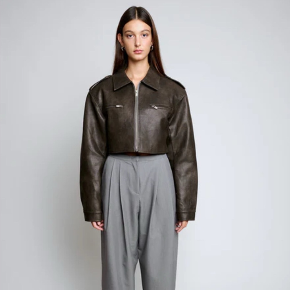 Pixie Market Cropped Biker Jacket. Small